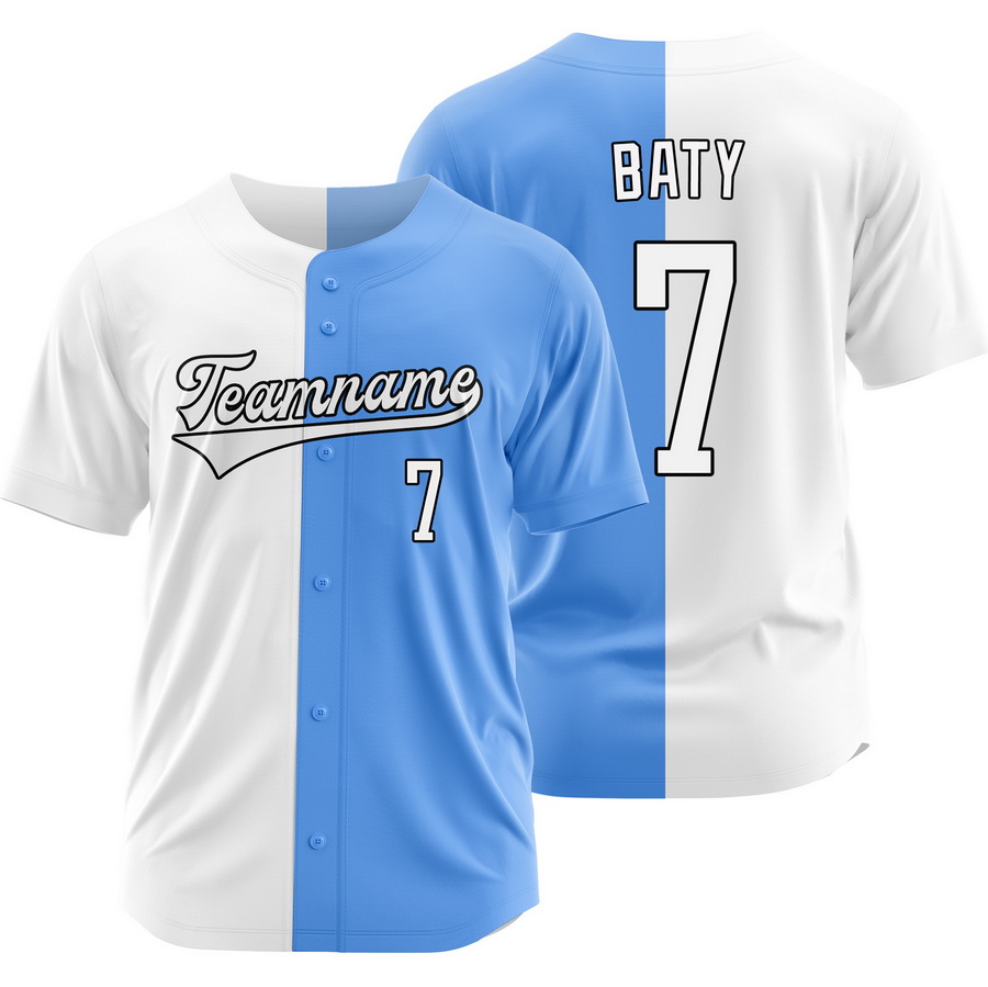 Brett Baty White Blue Split Baseball Jersey Two Tone Shirt