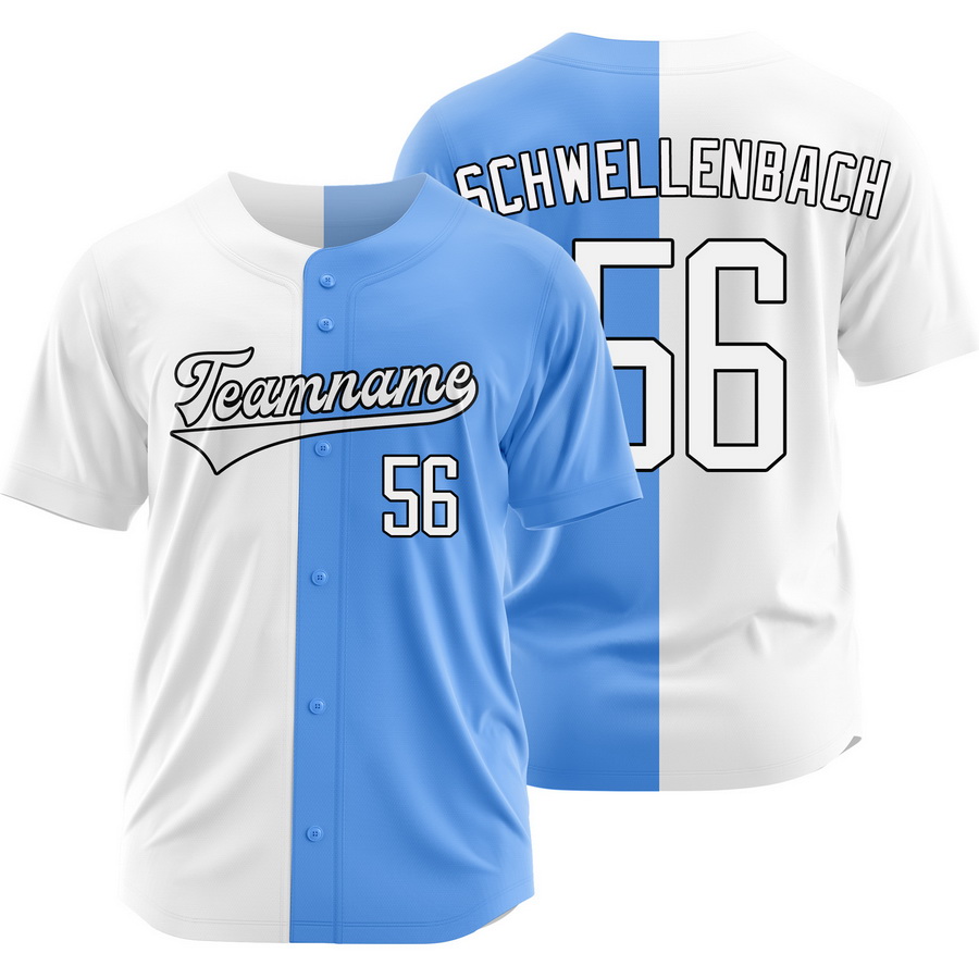 Spencer Schwellenbach White Blue Split Jersey Two Tone Shirt
