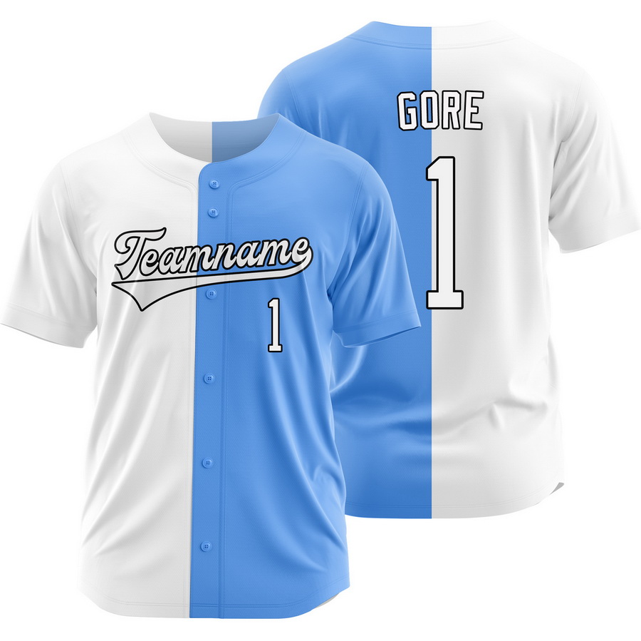 MacKenzie Gore White Blue Split Baseball Jersey Two Tone Shirt