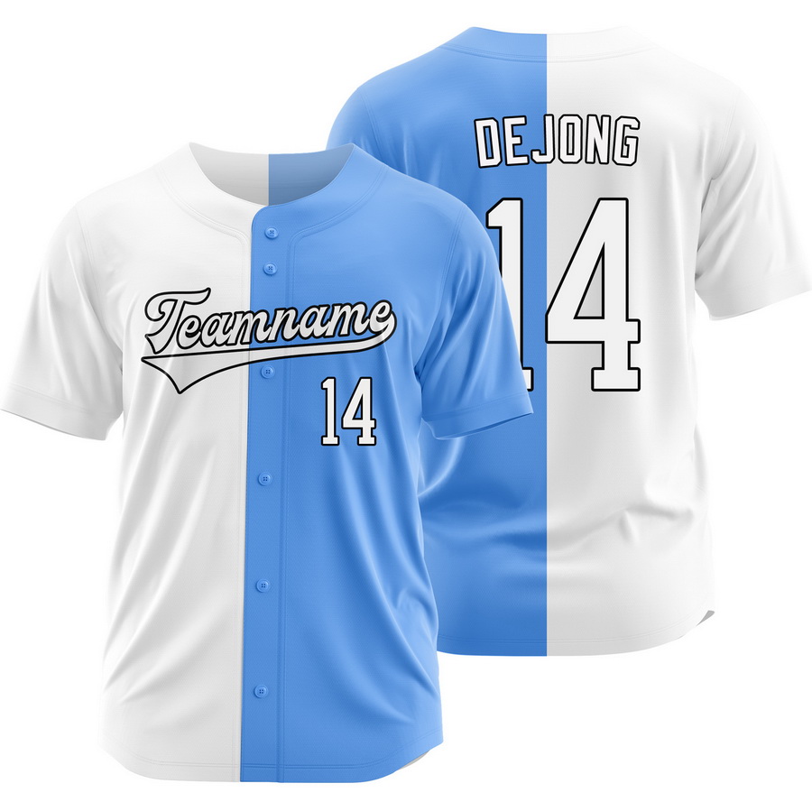 Paul DeJong White Blue Split Baseball Jersey Two Tone Shirt