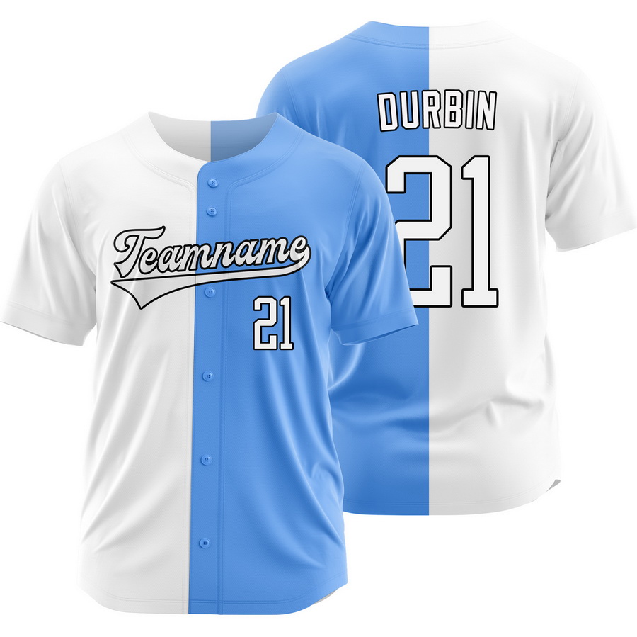 Caleb Durbin White Blue Split Baseball Jersey Two Tone Shirt