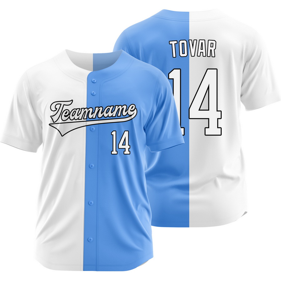 Ezequiel Tovar White Blue Split Baseball Jersey Two Tone Shirt