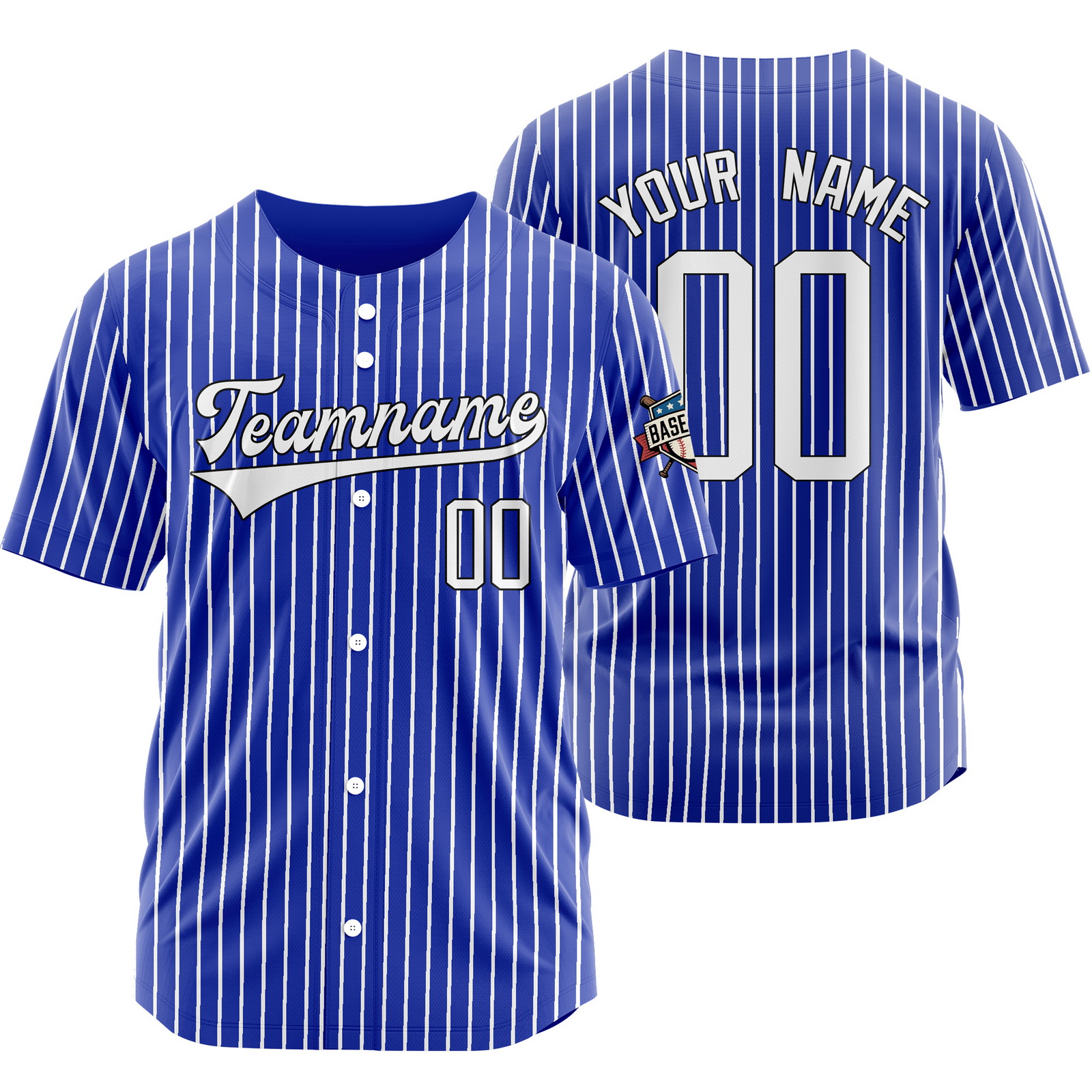 Custom Purple White Pinstripe Baseball Jersey Stitched Printed
