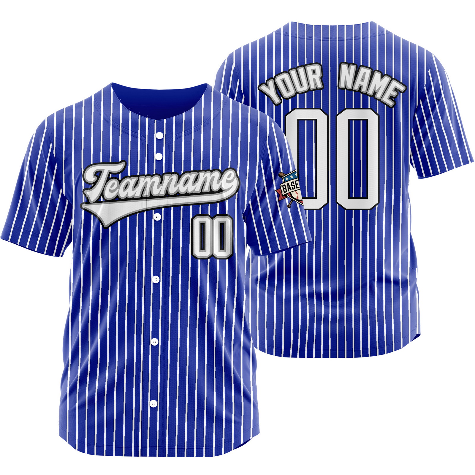 Custom Purple White H Pinstripe Baseball Jersey Stitched Printed