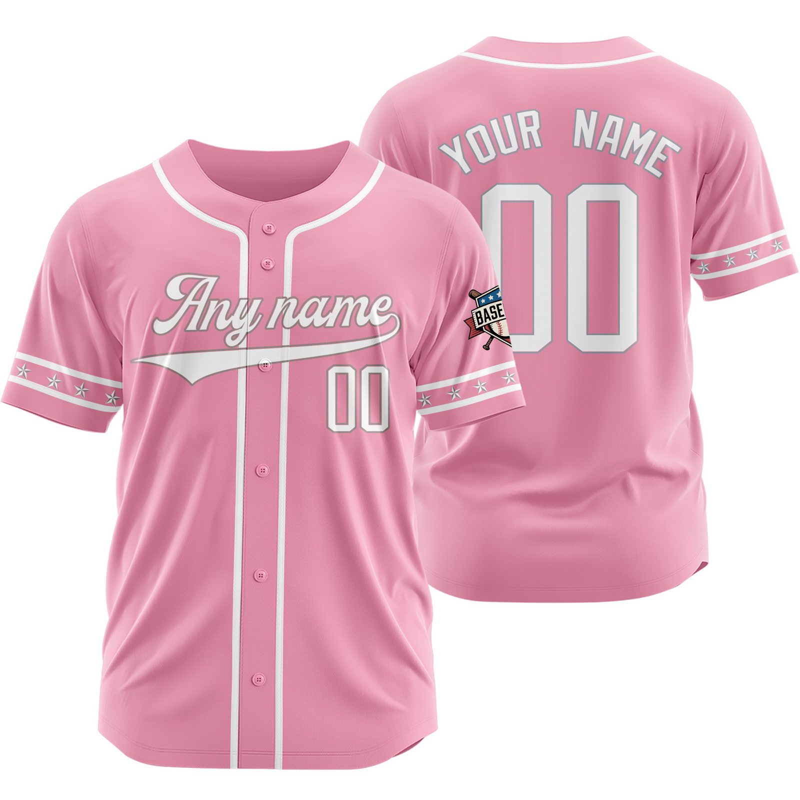 Custom Pink White Baseball Jersey for Men Women Youth Kids
