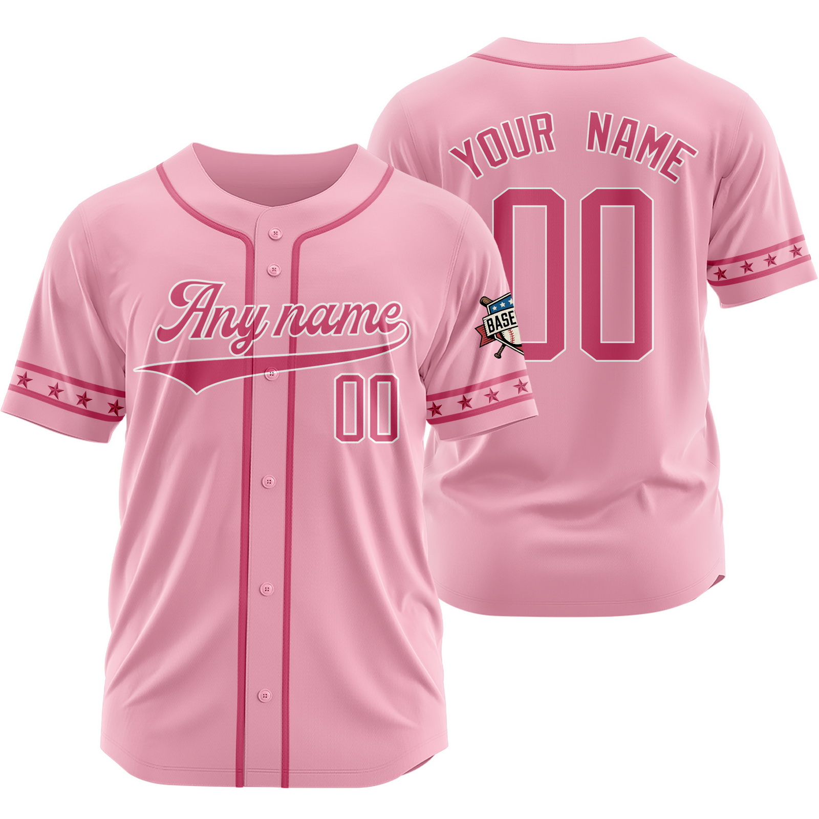 Custom Pink Pink Y Baseball Jersey for Men Women Youth Kids