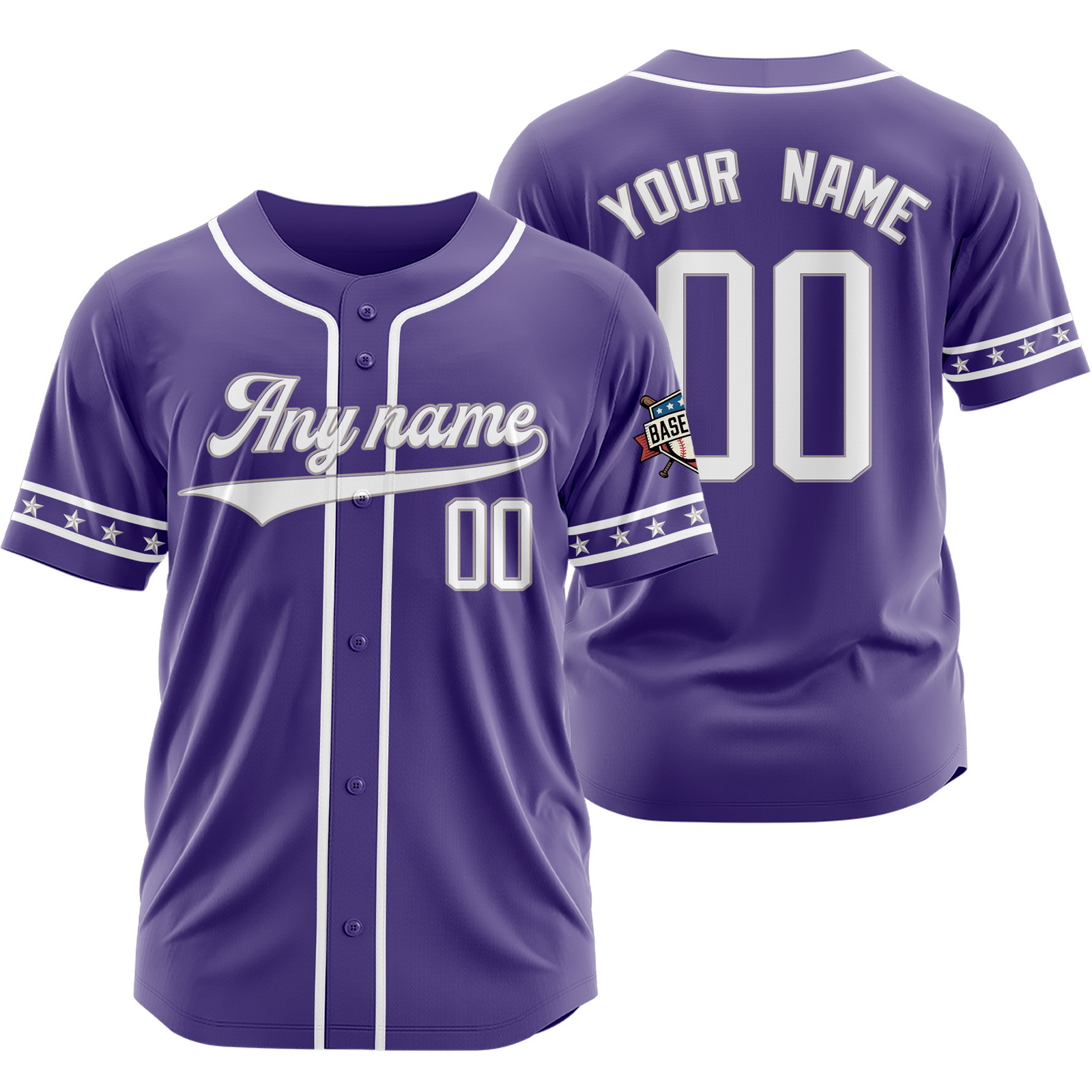 Custom Purple White Baseball Jersey for Men Women Youth Kids