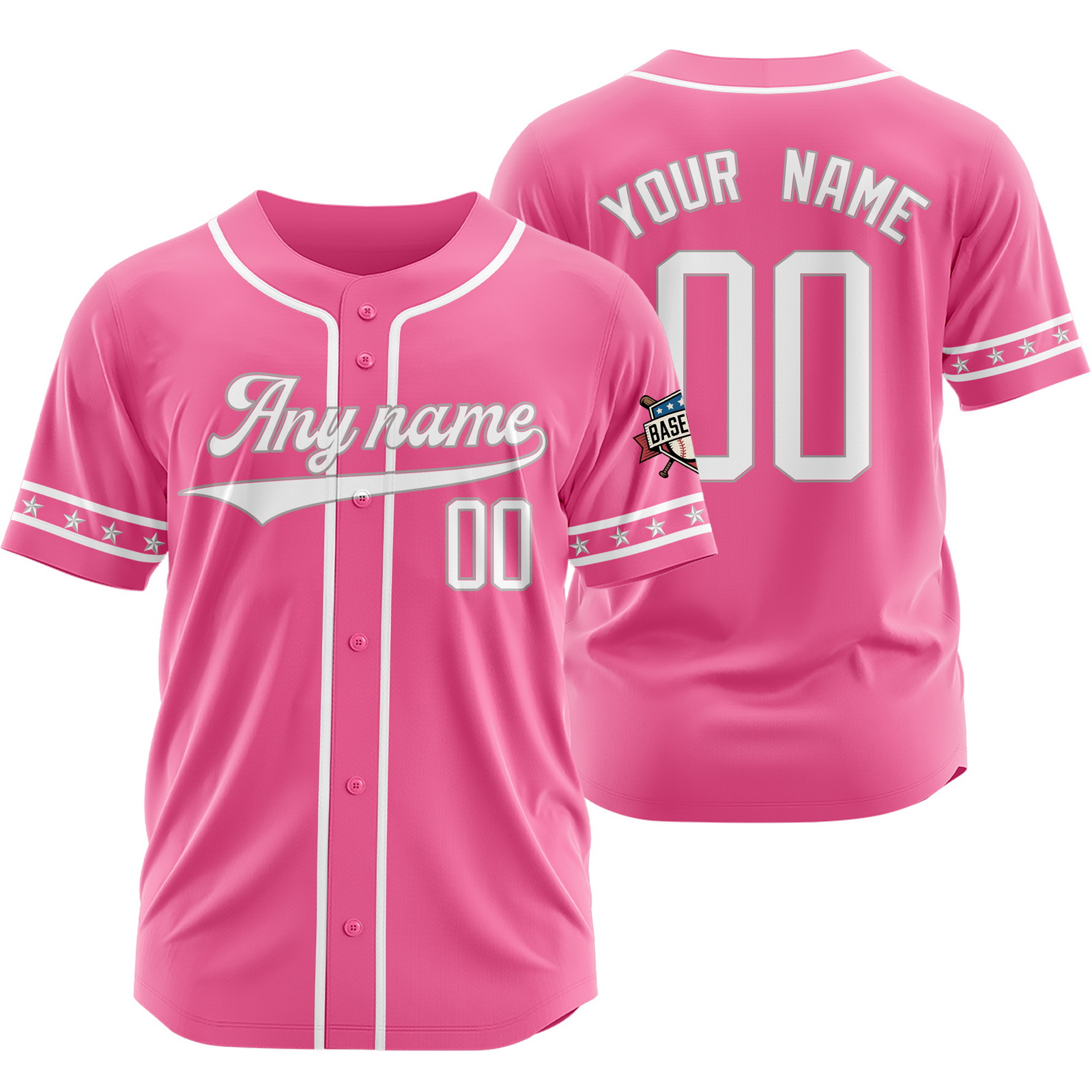 Custom Pink White W Baseball Jersey for Men Women Youth Kids