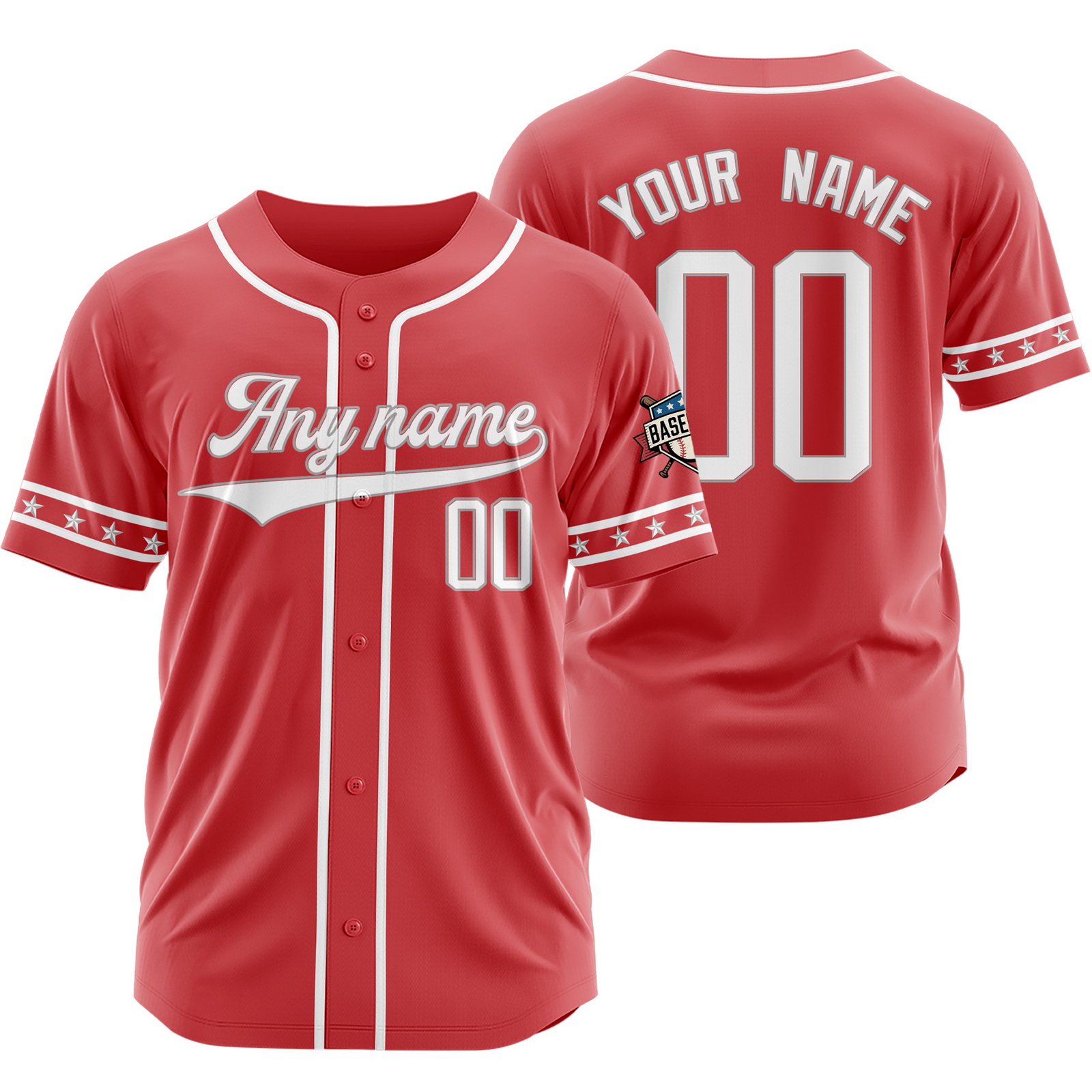 Custom Red White Baseball Jersey for Men Women Youth Kids
