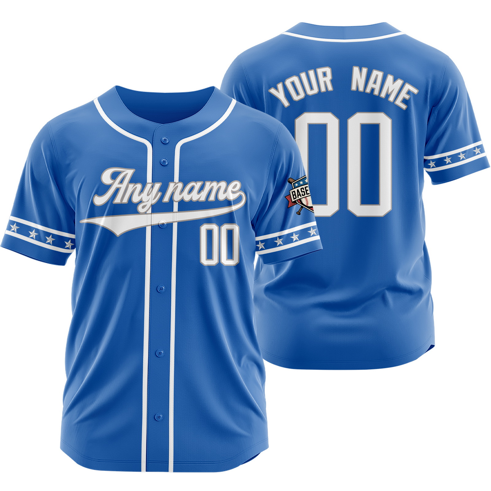 Custom Blue White U Baseball Jersey for Men Women Youth Kids