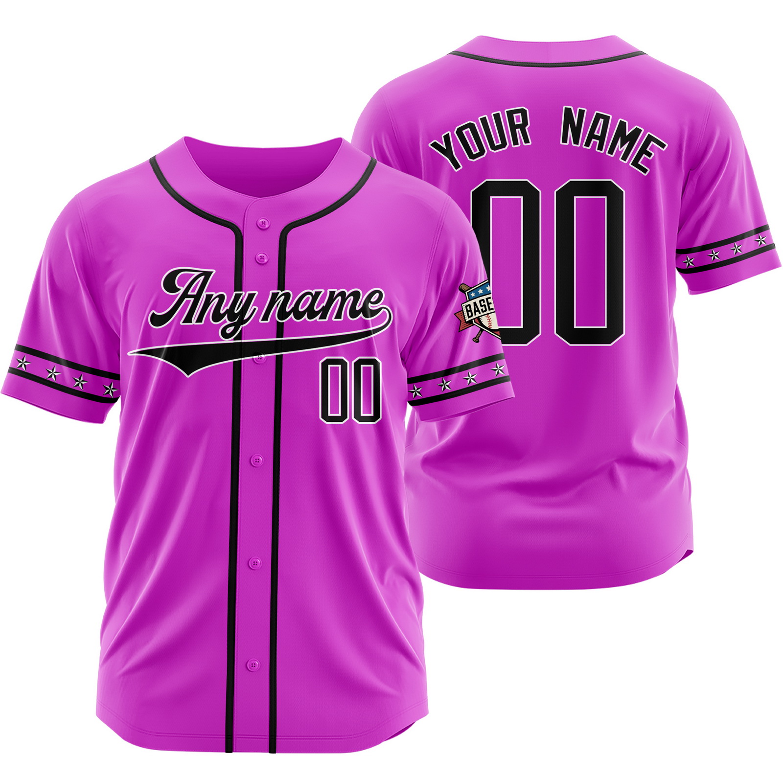 Custom Purple Black Baseball Jersey for Men Women Youth Kids