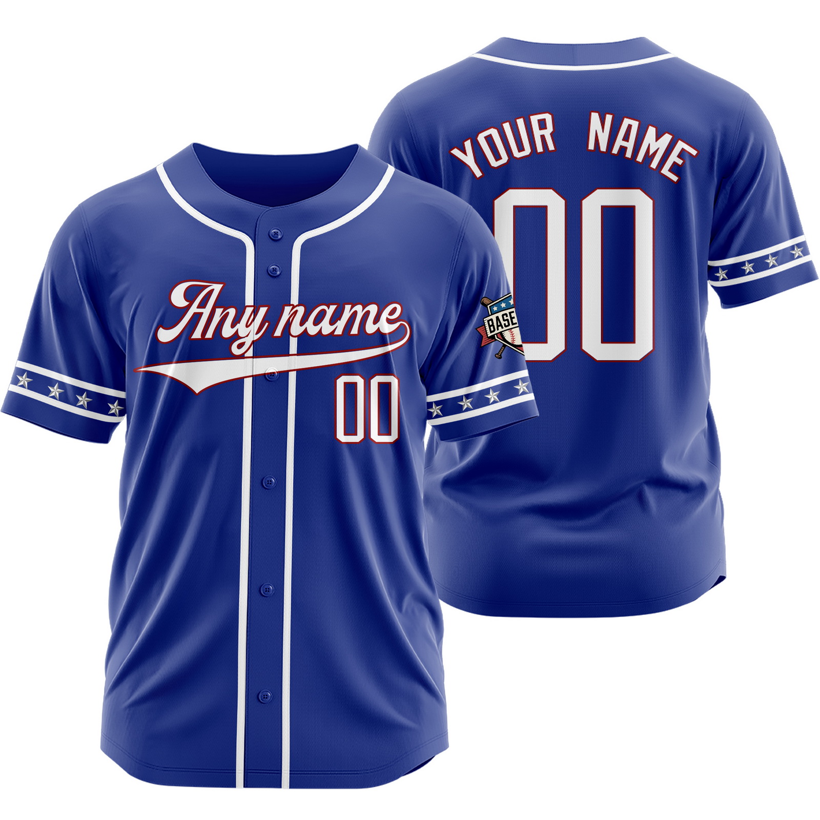 Custom Blue White P Baseball Jersey for Men Women Youth Kids