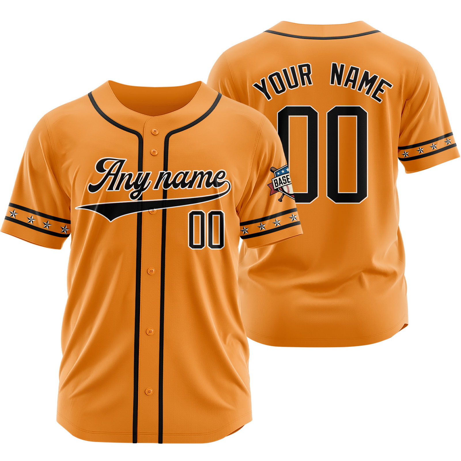 Custom Yellow Black N Baseball Jersey for Men Women Youth Kids