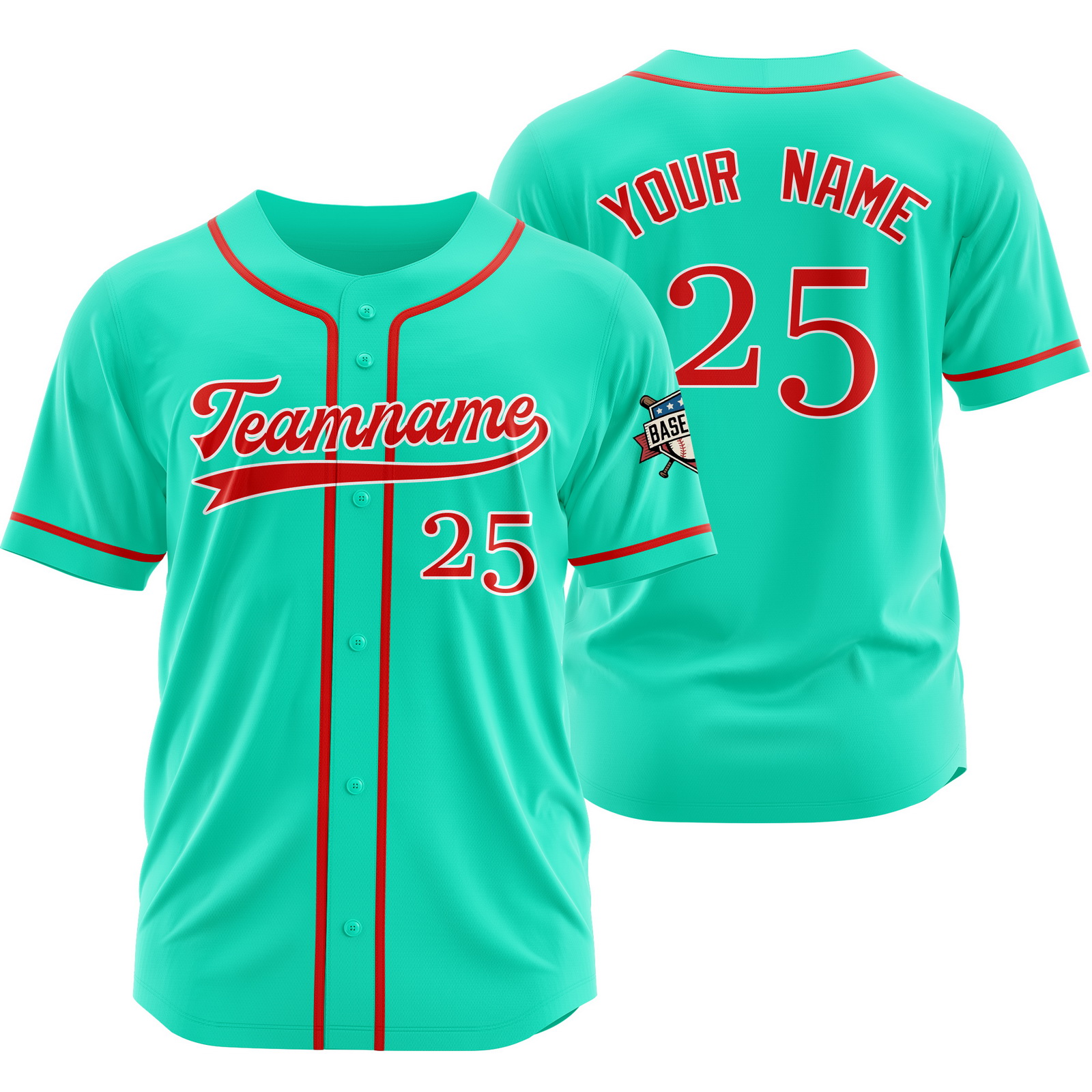 Custom Green Red Baseball Jersey for Men Women Youth Kids