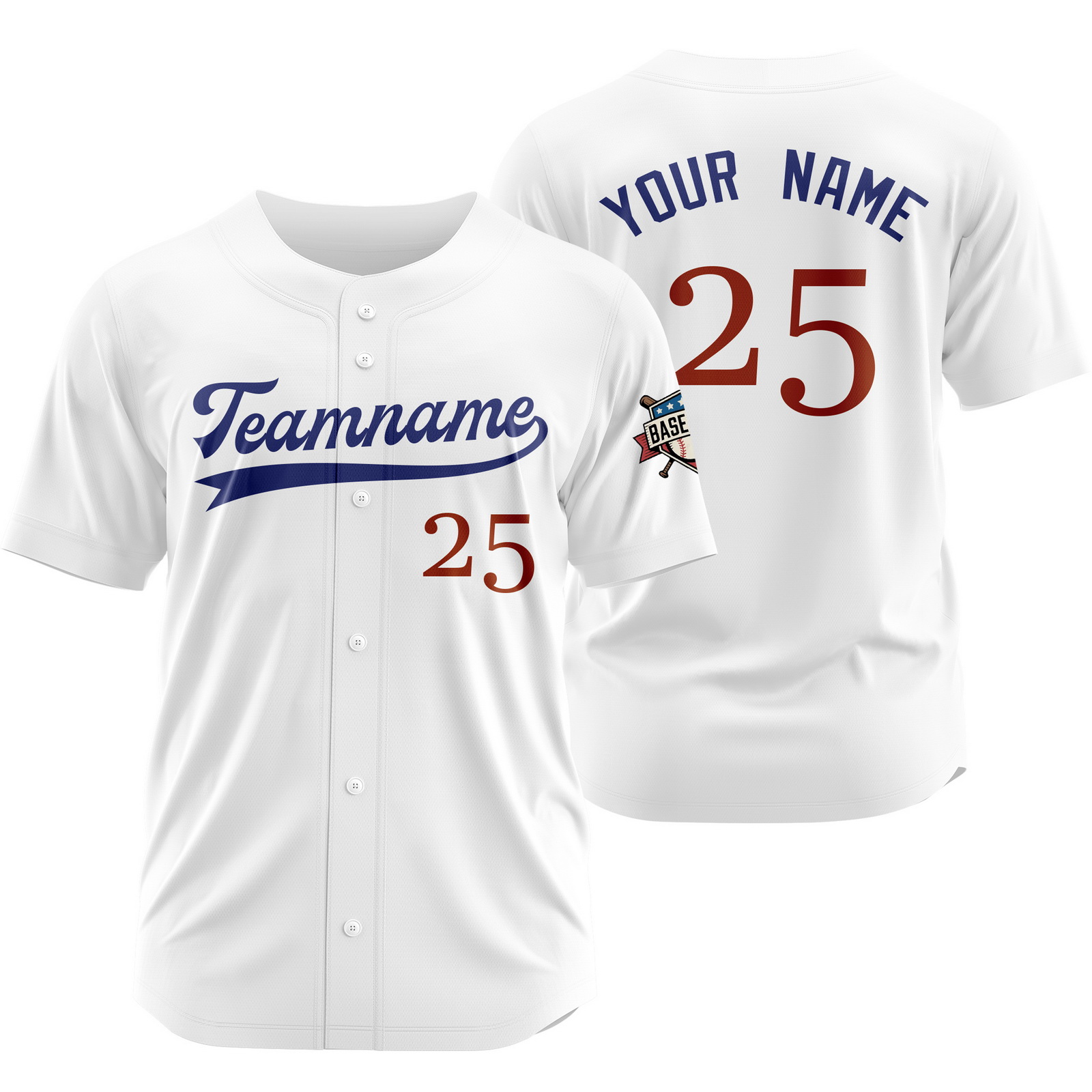 Custom White Red D Baseball Jersey for Men Women Youth Kids