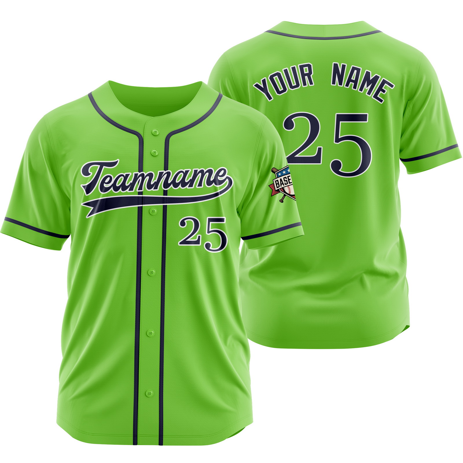 Custom Green Black B Baseball Jersey for Men Women Youth Kids