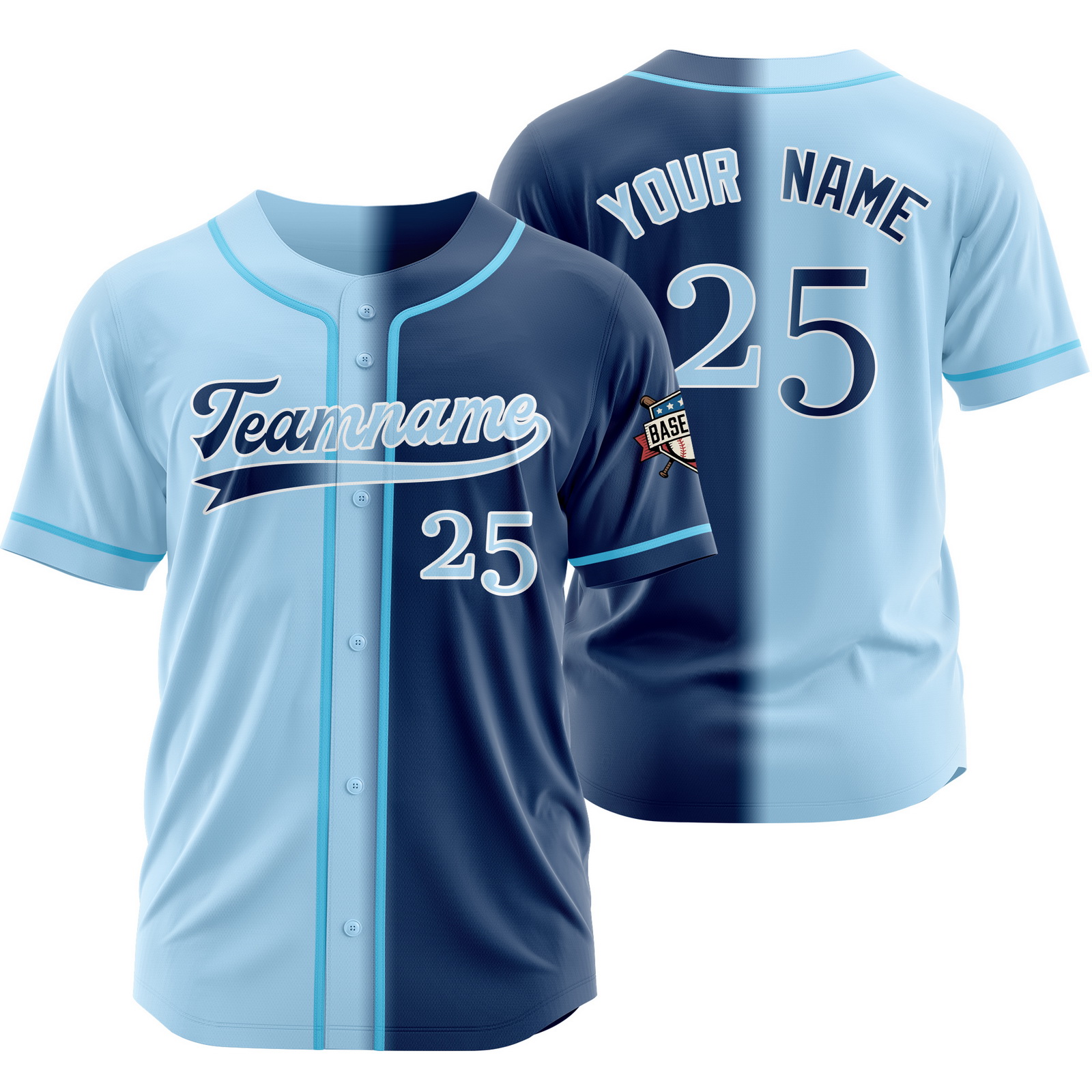 Custom Blue Navy Split Baseball Jersey for Women Men Kids