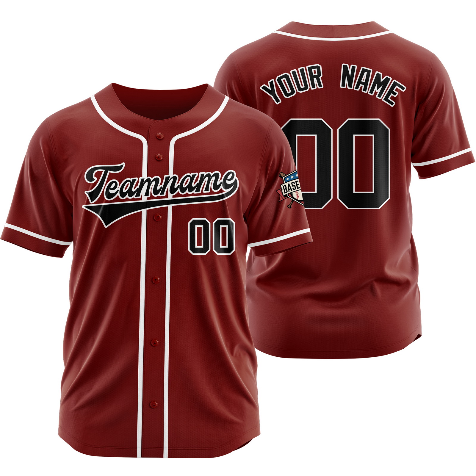 Custom Maroon Black Baseball Jersey Hip Hop Uniform for Men Women
