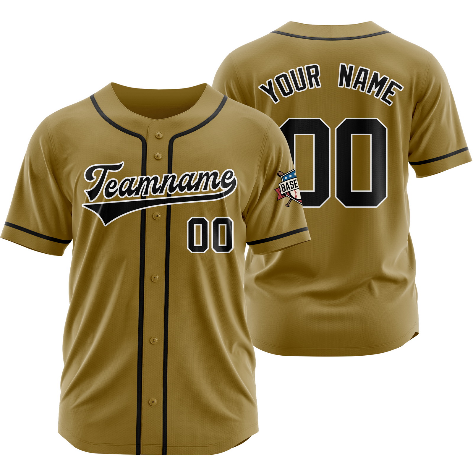 Custom Brown Black Baseball Jersey Hip Hop Uniform for Men Women