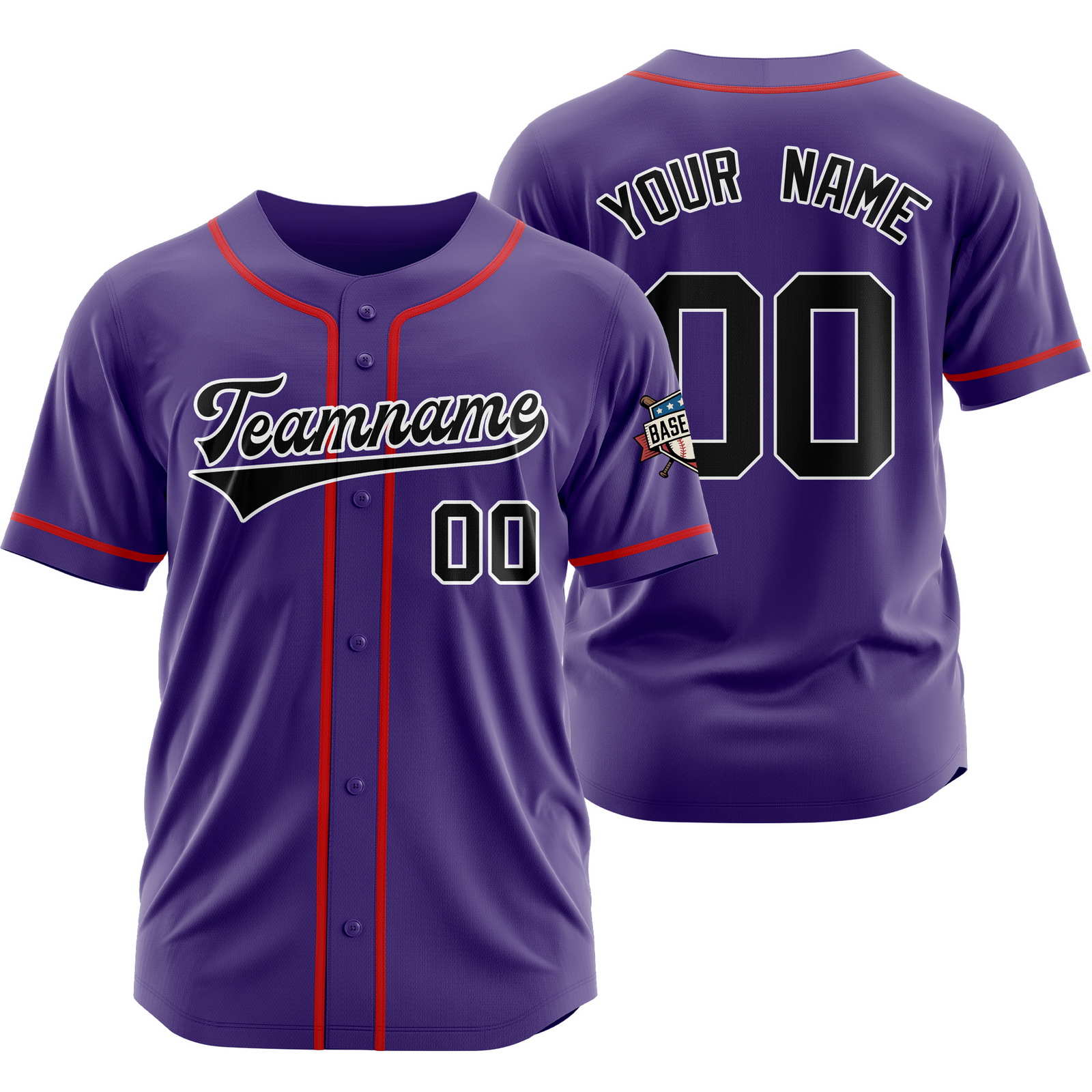 Custom Purple Black C Baseball Jersey Hip Hop Uniform for Men Women