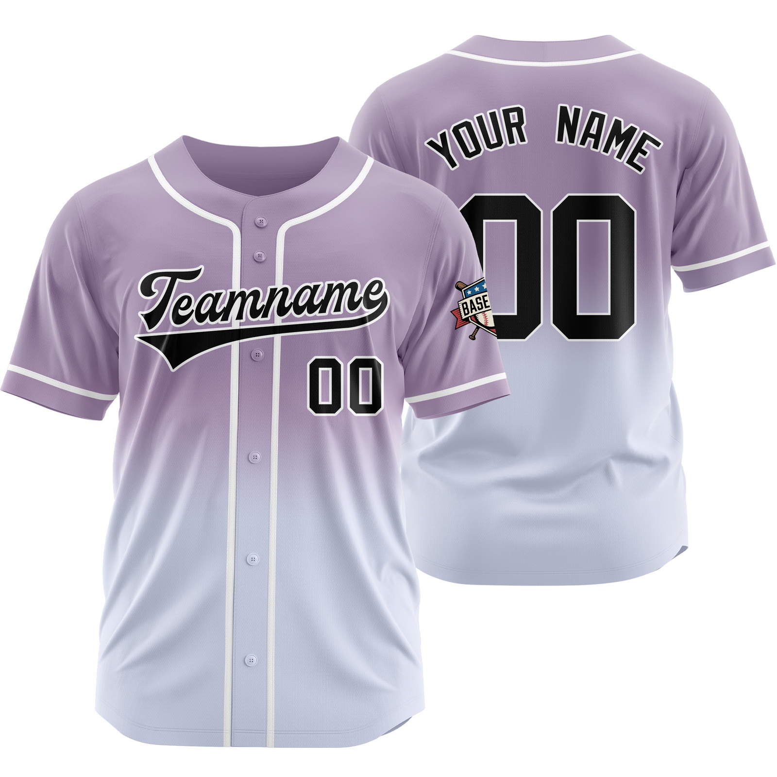 Custom Purple Gray Gradient Baseball Jersey for Polyester Shirt