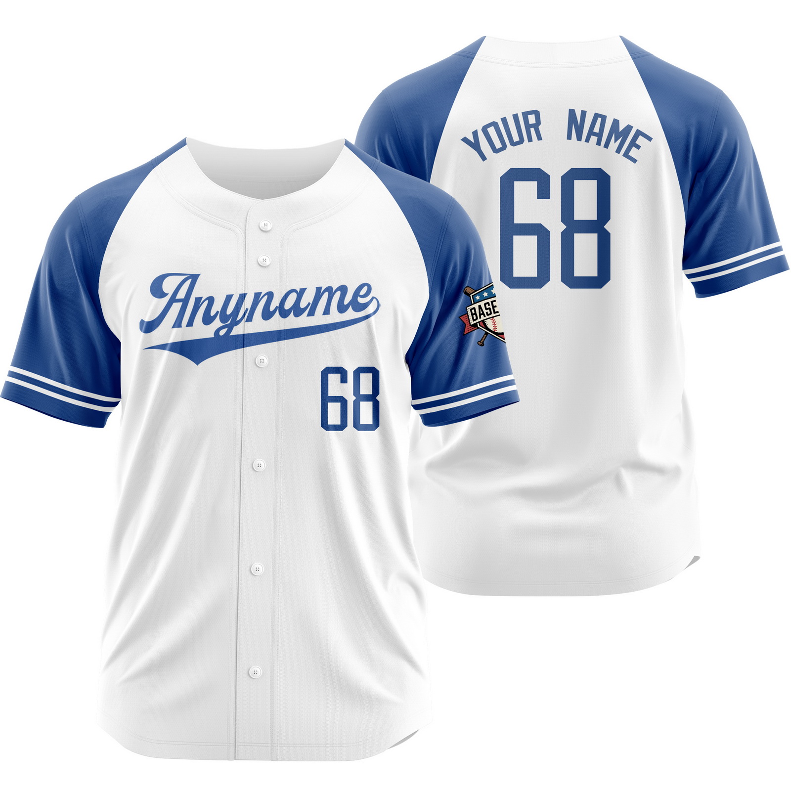 Custom White Blue C Baseball Jersey for Outdoor Sport Shirt