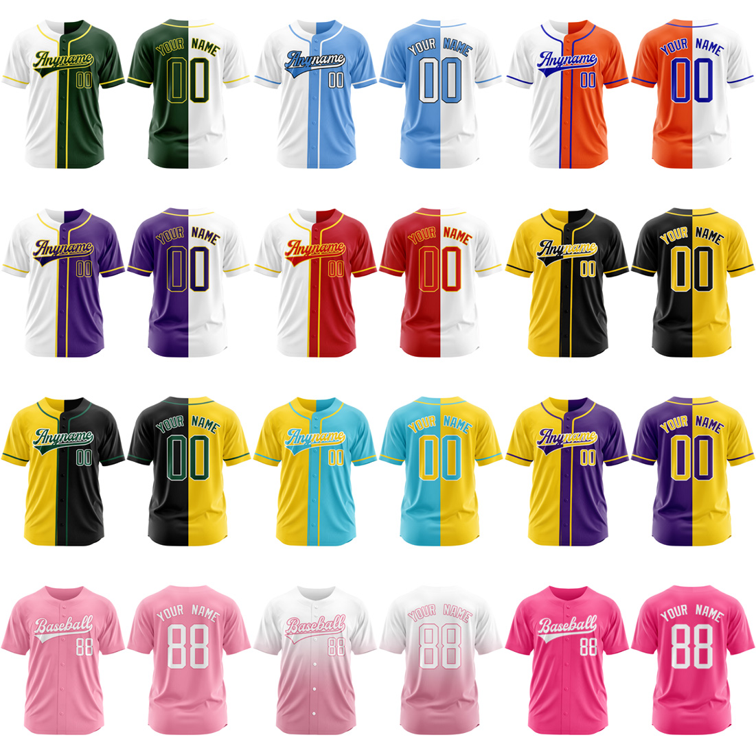  Custom baseball jerseys with player number