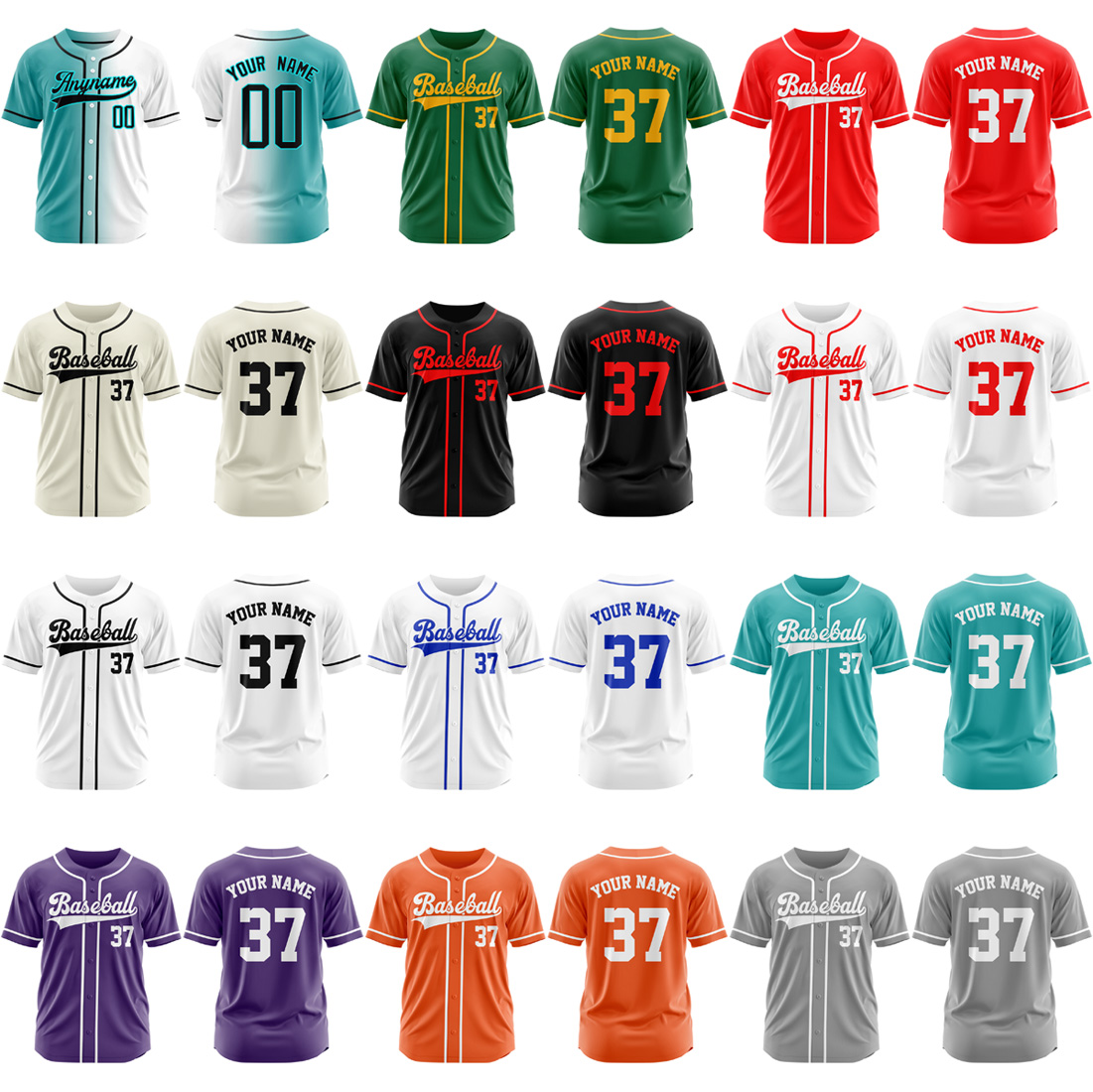 Custom baseball jerseys with player name